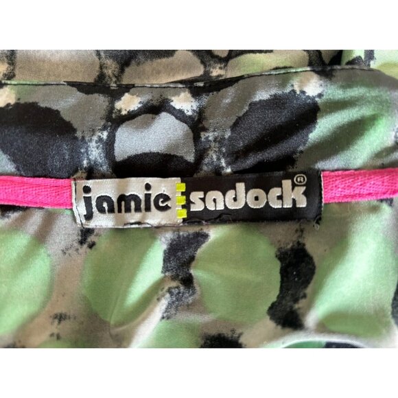 JAMIE SADOCK Sleeveless Golf Top Green Black Geometric Faux Leather Trim Size L? - Picture 6 of 9